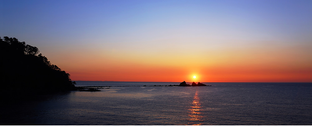 真鶴　相模湾の夕日